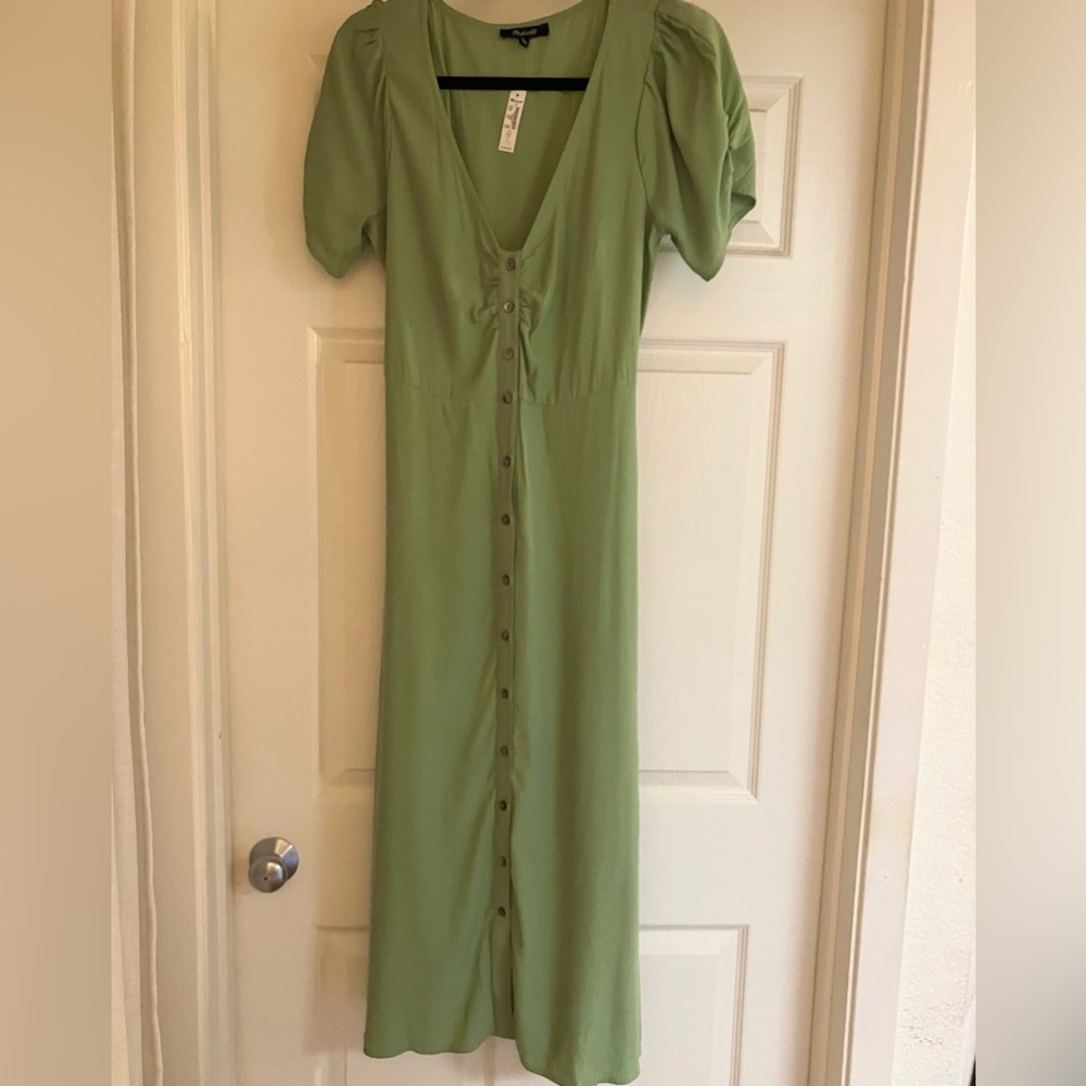 Madewell Leedra Button-Front Midi Dress 2 XS - Picture 2 of 8